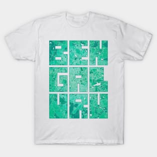 Bengaluru, India City Map Typography - Watercolor T-Shirt